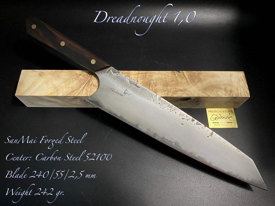 CHEF 240 mm, Kitchen Knife French Style, San Mai Steel, Author's work. #6.104