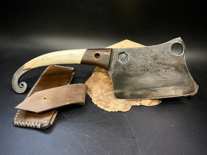 HATCHET Hand Forged, Kitchen Chopping Axe, Meat Cleaver "Rhino"