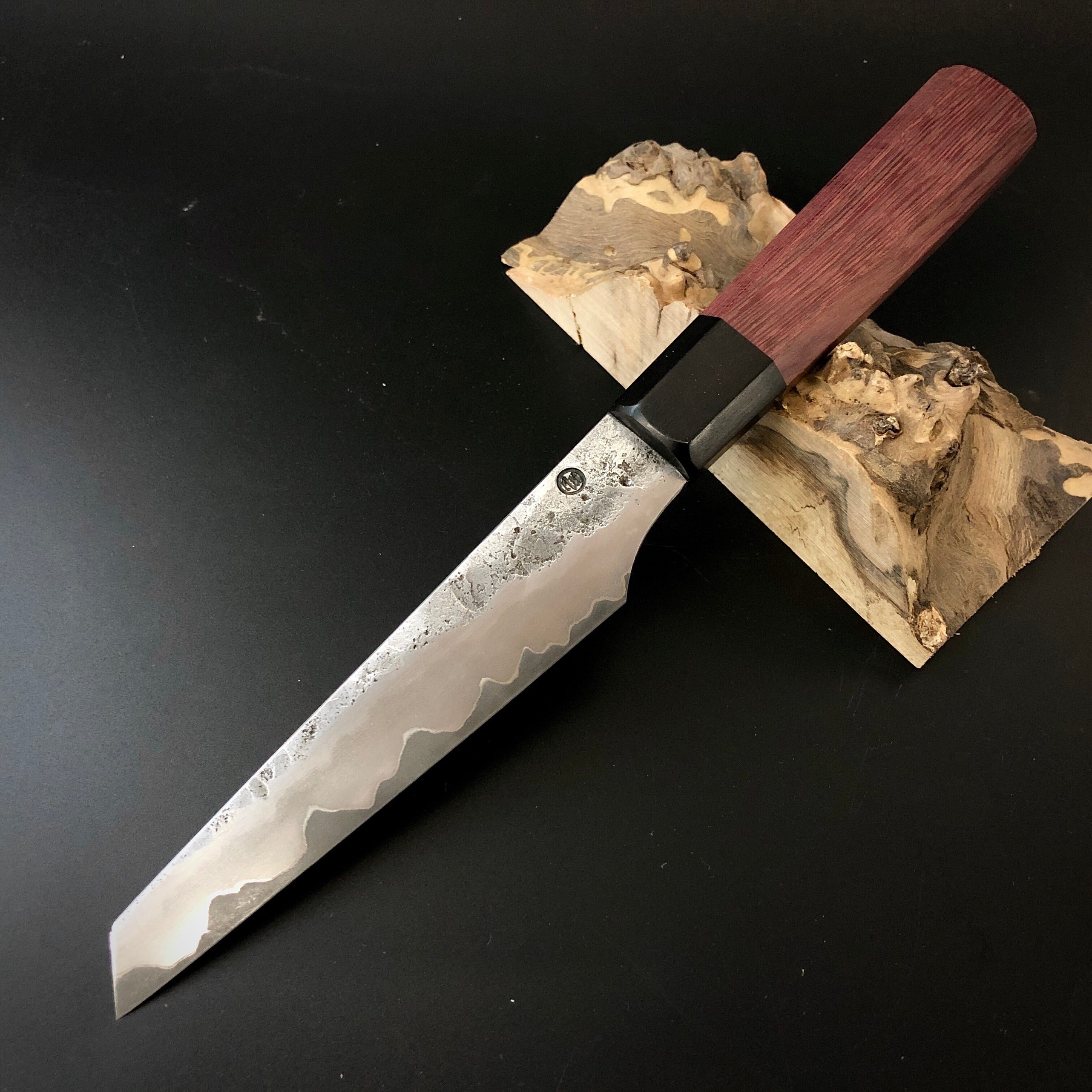 Hokiyama Ginga San-mai Silver steel 3 Gyuto 210mm (8.3) Elongated  Octagonal Walnut Handle - Knife-Life 